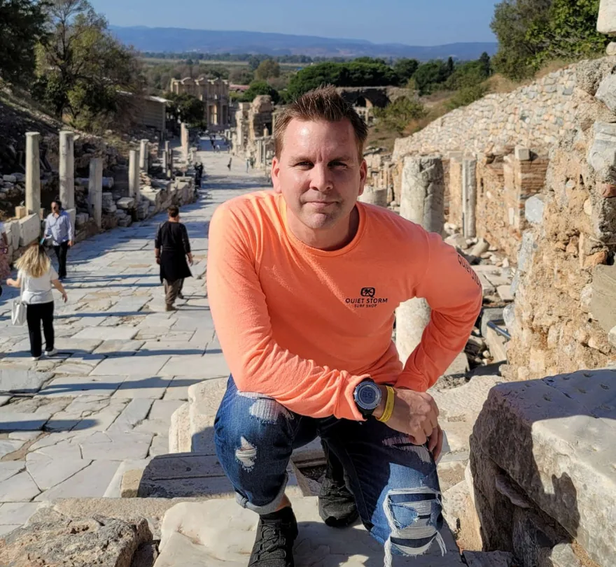 Dr Robby Zirkelbach, in the field